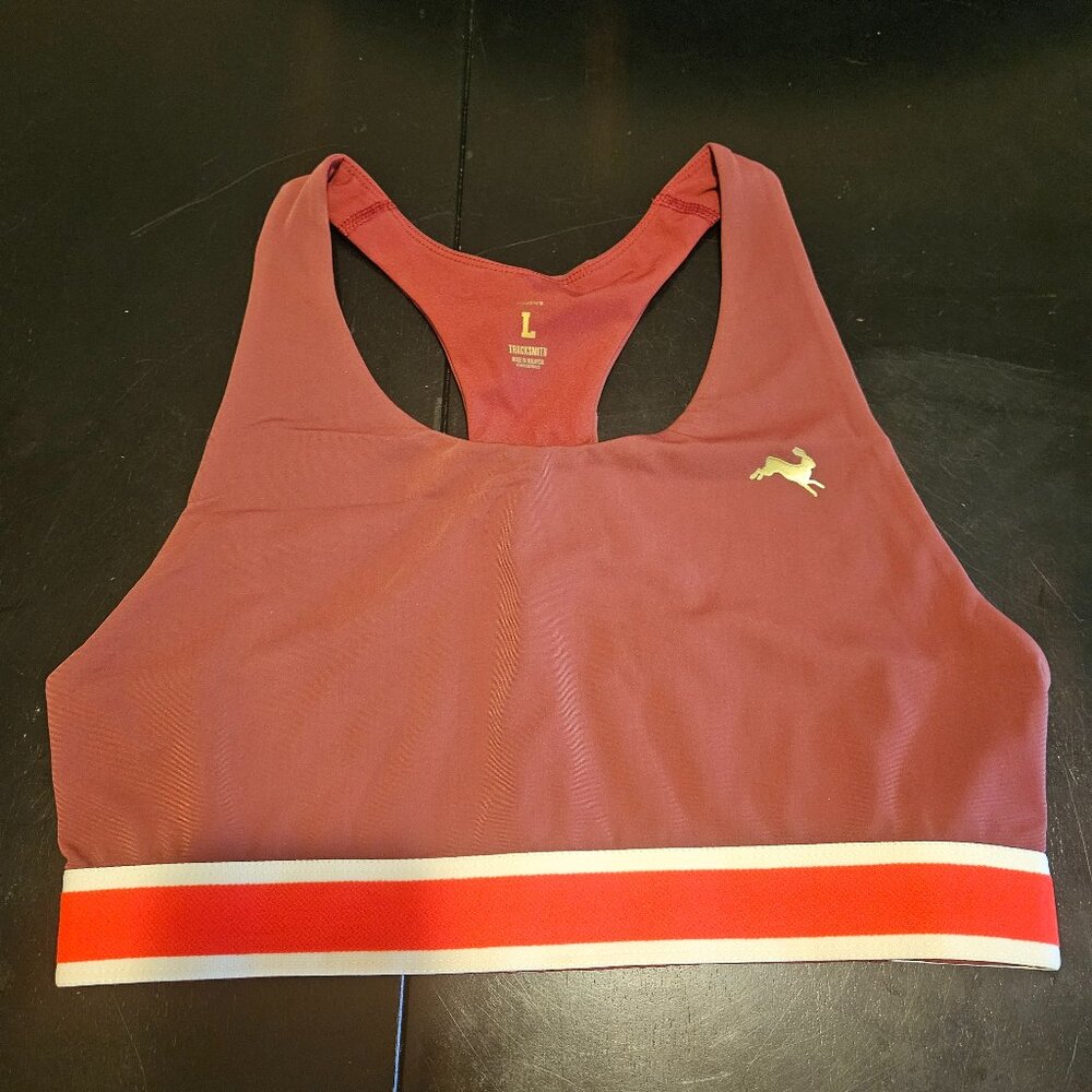 NWT Tracksmith Run bra in Berry maroon burgandy size Large